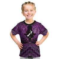 Personalised Aotearoa Matariki Kid T Shirt Purple Fern Maori Poutama LT01 Purple - Polynesian Pride