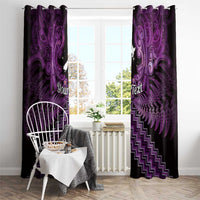 Personalised Aotearoa Matariki Window Curtain Purple Fern Maori Poutama
