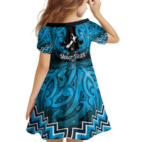 Personalised Aotearoa Matariki Family Matching Tank Maxi Dress and Hawaiian Shirt Turquoise Fern Maori Poutama