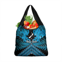 Personalised Aotearoa Matariki Grocery Bag Turquoise Fern Maori Poutama