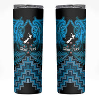 Personalised Aotearoa Matariki Skinny Tumbler Turquoise Fern Maori Poutama