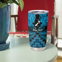 Personalised Aotearoa Matariki Tumbler Cup Turquoise Fern Maori Poutama