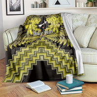 Personalised Aotearoa Matariki Blanket Yellow Fern Maori Poutama