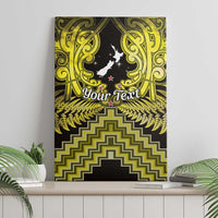 Personalised Aotearoa Matariki Canvas Wall Art Yellow Fern Maori Poutama