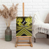 Personalised Aotearoa Matariki Canvas Wall Art Yellow Fern Maori Poutama