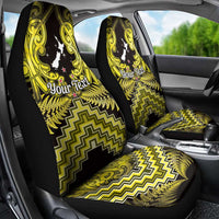 Personalised Aotearoa Matariki Car Seat Cover Yellow Fern Maori Poutama