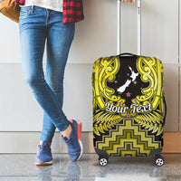 Personalised Aotearoa Matariki Luggage Cover Yellow Fern Maori Poutama