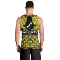 Personalised Aotearoa Matariki Men Tank Top Yellow Fern Maori Poutama