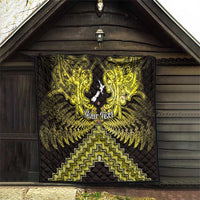 Personalised Aotearoa Matariki Quilt Yellow Fern Maori Poutama