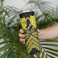 Personalised Aotearoa Matariki Skinny Tumbler Yellow Fern Maori Poutama