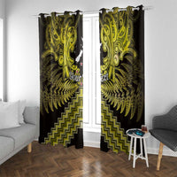 Personalised Aotearoa Matariki Window Curtain Yellow Fern Maori Poutama