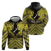 Personalised Aotearoa Matariki Zip Hoodie Yellow Fern Maori Poutama