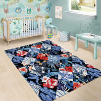 Hawaii Tropicana Blue Pattern Area Rug - Polynesian Pride