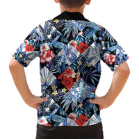 Hawaii Tropicana Blue Pattern Family Matching Puletasi and Hawaiian Shirt - Polynesian Pride