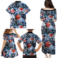 Hawaii Tropicana Blue Pattern Family Matching Puletasi and Hawaiian Shirt - Polynesian Pride