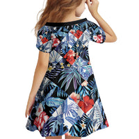 Hawaii Tropicana Blue Pattern Family Matching Summer Maxi Dress and Hawaiian Shirt - Polynesian Pride