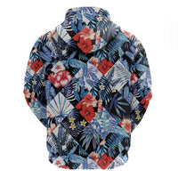 Hawaii Tropicana Blue Pattern Hoodie - Polynesian Pride