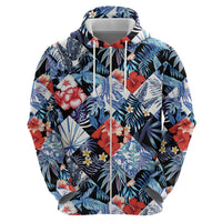 Hawaii Tropicana Blue Pattern Hoodie - Polynesian Pride
