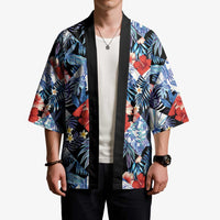 Hawaii Tropicana Blue Pattern Kimono - Polynesian Pride