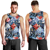 Hawaii Tropicana Blue Pattern Men Tank Top - Polynesian Pride