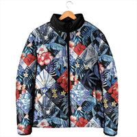 Hawaii Tropicana Blue Pattern Padded Jacket - Polynesian Pride