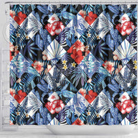 Hawaii Tropicana Blue Pattern Shower Curtain - Polynesian Pride