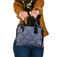 Polynesian Monstera Tiare Floral Shoulder Handbag Royal Blue Tropical Plaid LT01 One Size Blue - Polynesian Pride