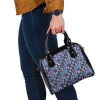 Polynesian Monstera Tiare Floral Shoulder Handbag Royal Blue Tropical Plaid LT01 - Polynesian Pride