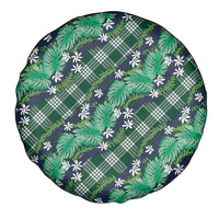 Polynesian Monstera Tiare Floral Spare Tire Cover Forest Green Tropical Plaid LT01 - Polynesian Pride