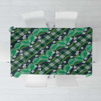 Polynesian Monstera Tiare Floral Tablecloth Forest Green Tropical Plaid LT01 Green - Polynesian Pride