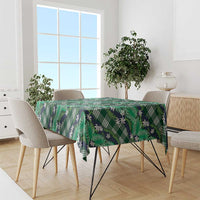 Polynesian Monstera Tiare Floral Tablecloth Forest Green Tropical Plaid LT01 - Polynesian Pride