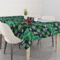 Polynesian Monstera Tiare Floral Tablecloth Forest Green Tropical Plaid LT01 - Polynesian Pride