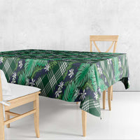 Polynesian Monstera Tiare Floral Tablecloth Forest Green Tropical Plaid LT01 - Polynesian Pride