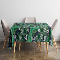 Polynesian Monstera Tiare Floral Tablecloth Forest Green Tropical Plaid LT01 - Polynesian Pride