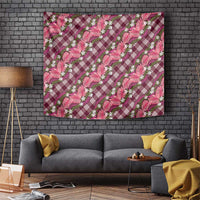 Polynesian Monstera Tiare Floral Tapestry Fuchsia Tropical Plaid LT01 Pink - Polynesian Pride