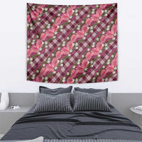 Polynesian Monstera Tiare Floral Tapestry Fuchsia Tropical Plaid LT01 - Polynesian Pride
