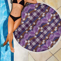 Polynesian Monstera Tiare Floral Beach Blanket Lavender Tropical Plaid LT01 - Polynesian Pride