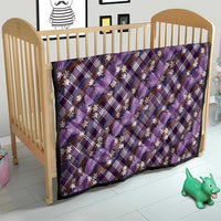 Polynesian Monstera Tiare Floral Quilt Lavender Tropical Plaid - Polynesian Pride
