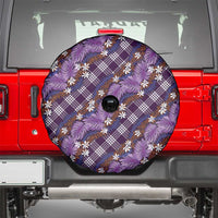 Polynesian Monstera Tiare Floral Spare Tire Cover Lavender Tropical Plaid LT01 - Polynesian Pride