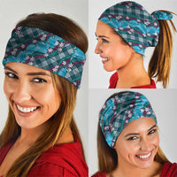 Polynesian Monstera Tiare Floral Neck Gaiter Dark Teal Tropical Plaid LT01 - Polynesian Pride
