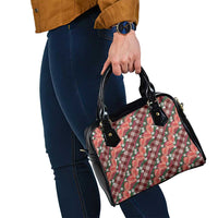 Polynesian Monstera Tiare Floral Shoulder Handbag Burgundy Tropical Plaid LT01 - Polynesian Pride