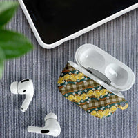 Polynesian Monstera Tiare Floral AirPods Case Yellow Tropical Plaid - Polynesian Pride