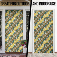 Polynesian Monstera Tiare Floral Door Cover Yellow Tropical Plaid LT01 - Polynesian Pride