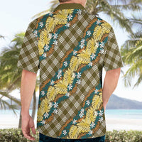 Polynesian Monstera Tiare Floral Hawaiian Shirt Yellow Tropical Plaid LT01 - Polynesian Pride