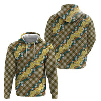 Polynesian Monstera Tiare Floral Hoodie Yellow Tropical Plaid LT01 - Polynesian Pride