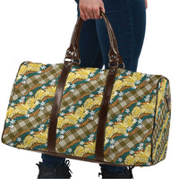 Polynesian Monstera Tiare Floral Travel Bag Yellow Tropical Plaid LT01 - Polynesian Pride