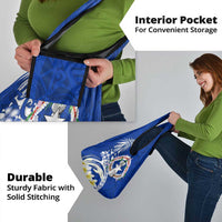 Northern Mariana Islands Commonwealth Day 2024 Grocery Bag Dolphin With Plumeria Flower