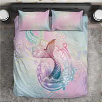 Hawaii Mermaid Sweet Pastel Bedding Set Polynesian Pattern Fish Hook