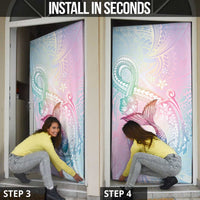 Hawaii Mermaid Sweet Pastel Door Cover Polynesian Pattern Fish Hook
