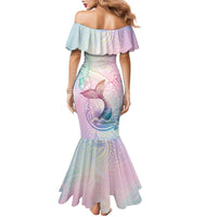 Hawaii Mermaid Sweet Pastel Family Matching Mermaid Dress and Hawaiian Shirt Polynesian Pattern Fish Hook